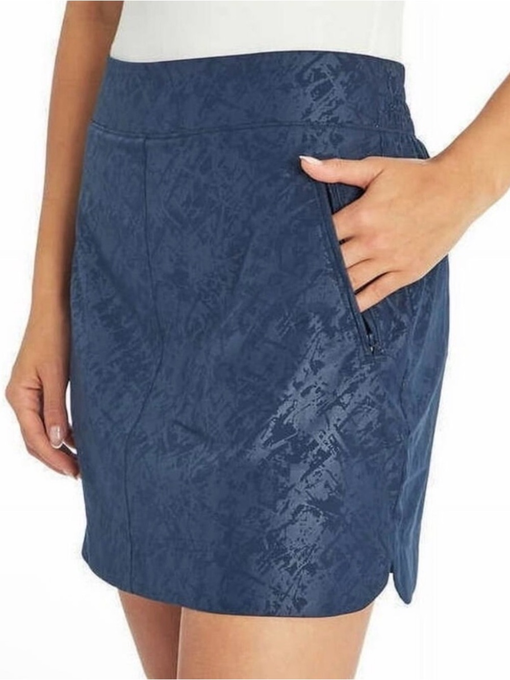 Orvis Blue Shattered Glass Skort Size Large Stretch Mini